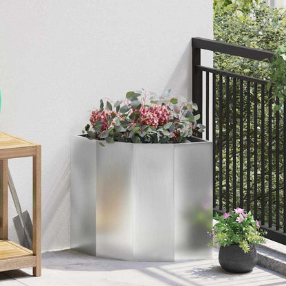 Eckpflanzer Silber 45 x 45 x 50 cm Verzinkter Stahl