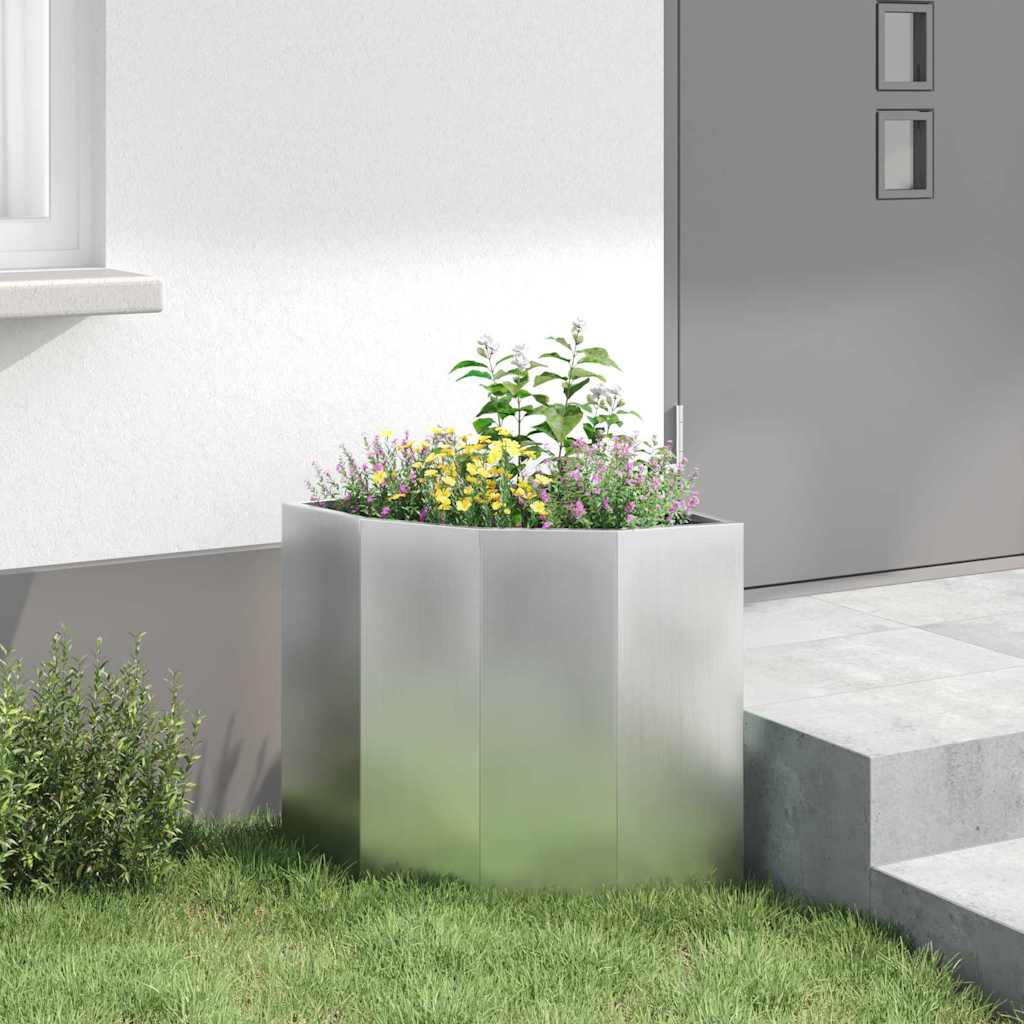 Eckpflanzer Silber 45 x 45 x 50 cm Verzinkter Stahl