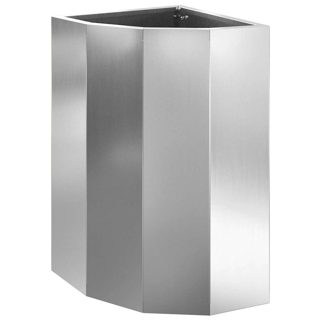 Eckpflanzer Silber 30 x 30 x 50 cm Verzinkter Stahl