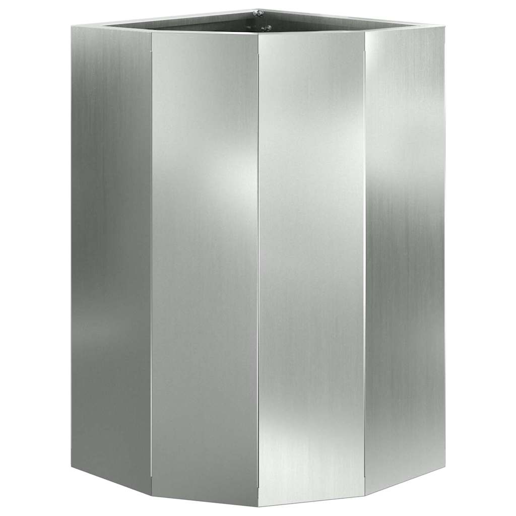 Eckpflanzer Silber 30 x 30 x 50 cm Verzinkter Stahl