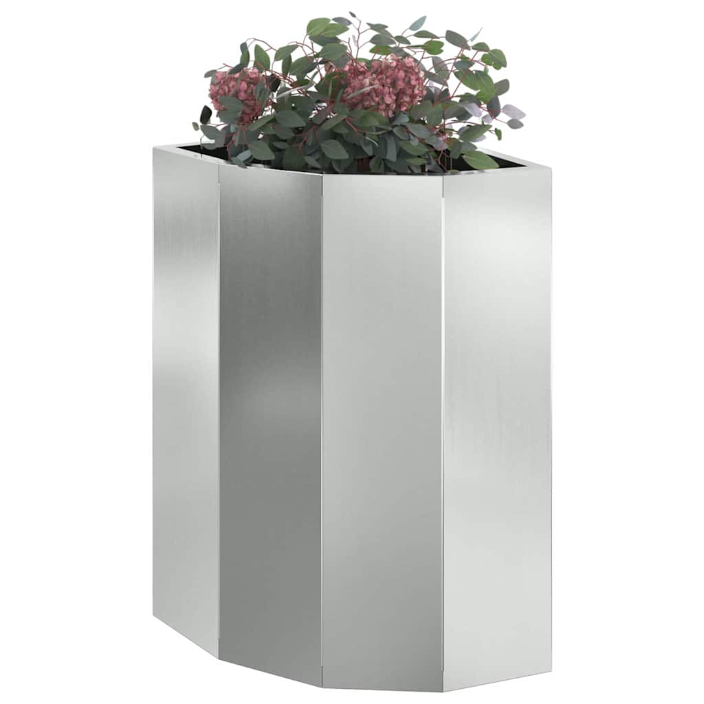 Eckpflanzer Silber 30 x 30 x 50 cm Verzinkter Stahl