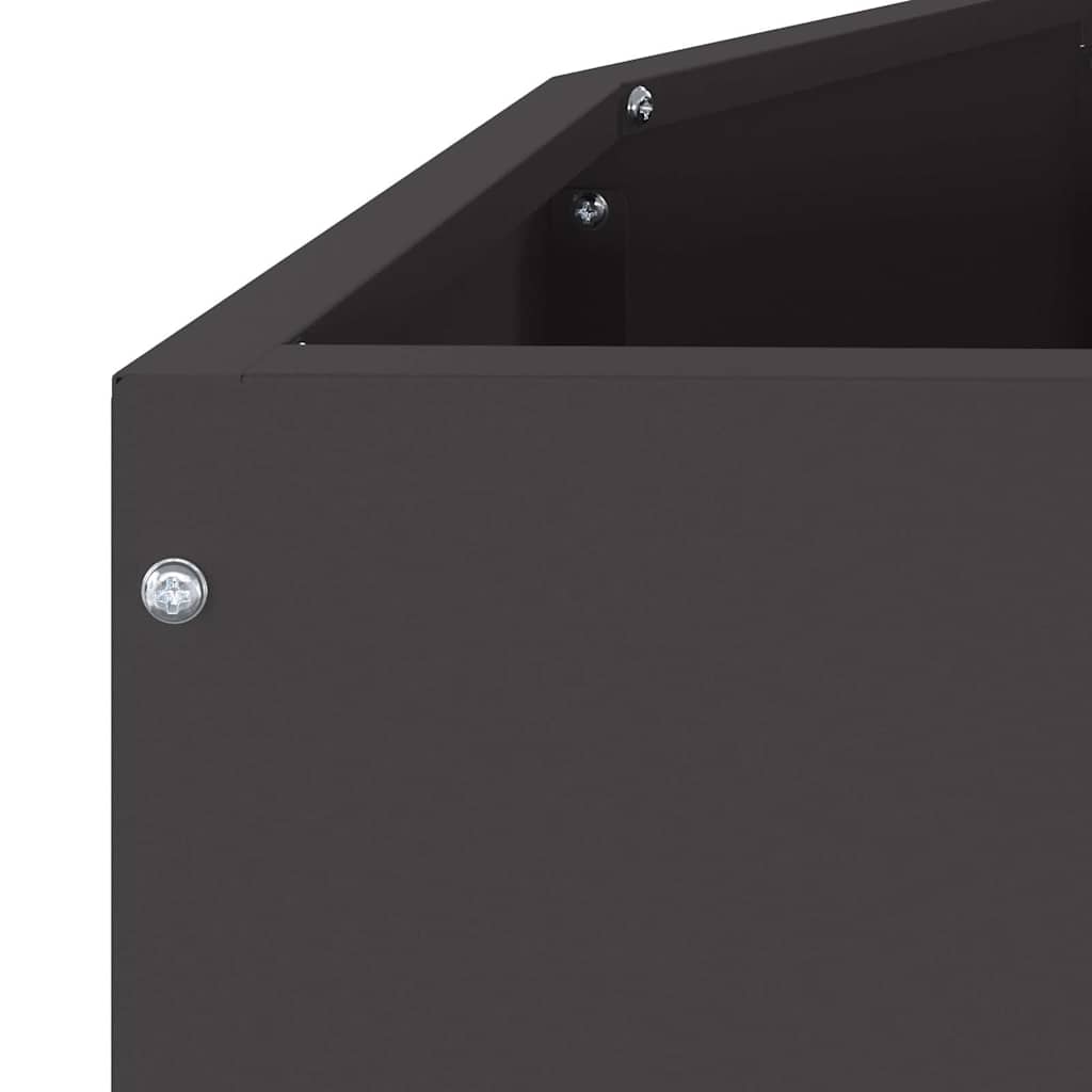 Pflanzkübel Schwarz 120 x 60 x 35 cm Stahl