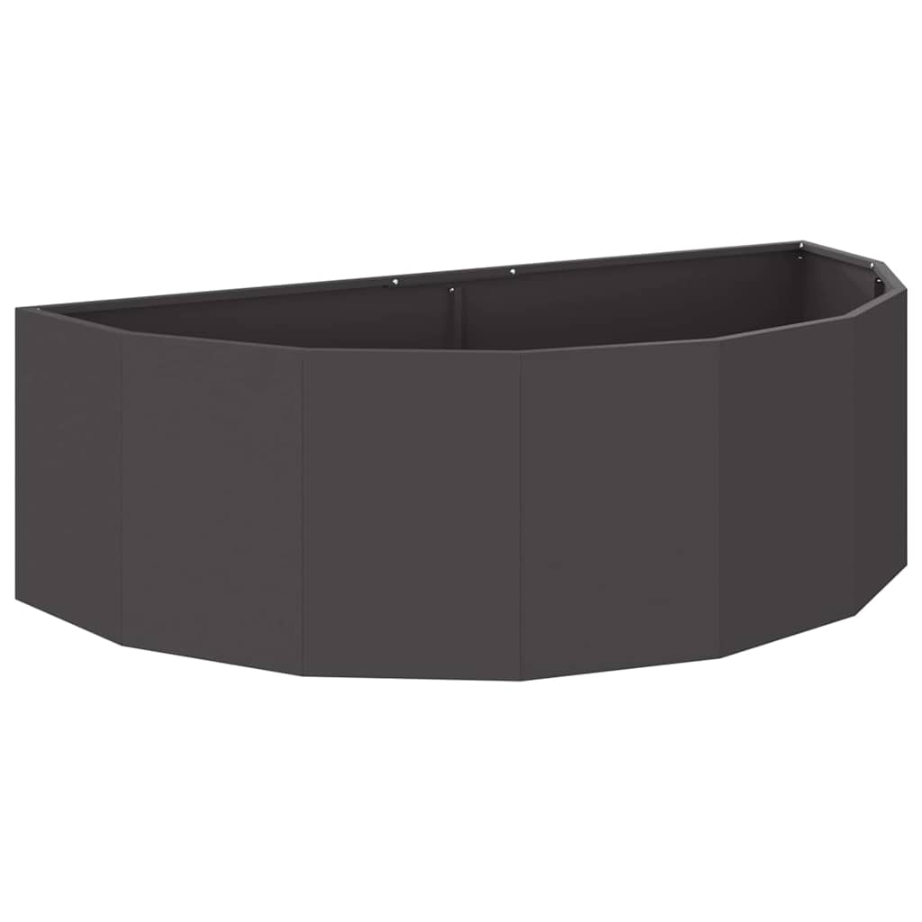 Pflanzkübel Schwarz 120 x 60 x 35 cm Stahl