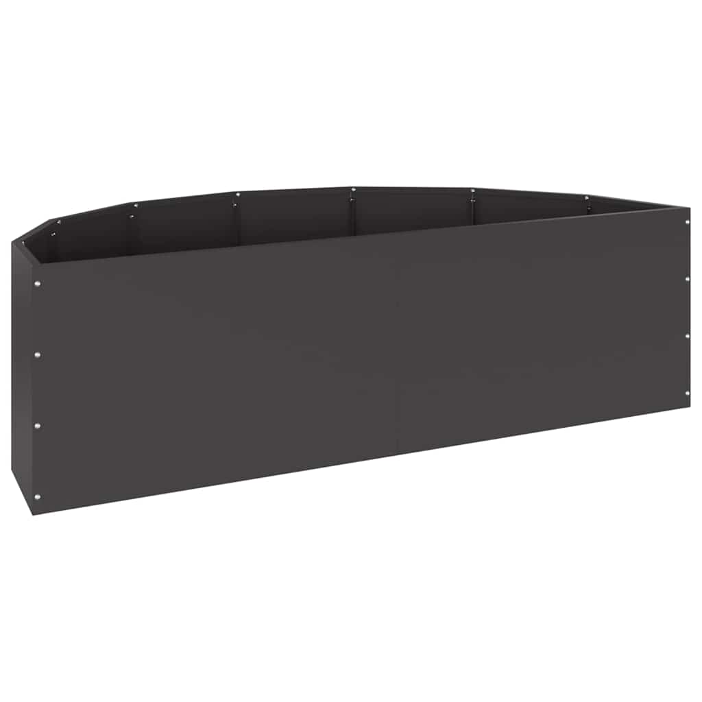 Pflanzkübel Schwarz 120 x 60 x 35 cm Stahl