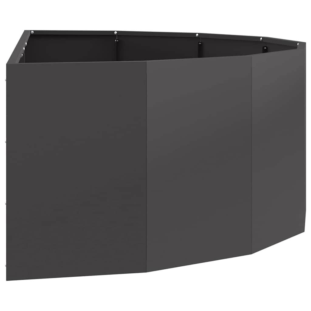 Pflanzkübel Schwarz 120 x 60 x 35 cm Stahl