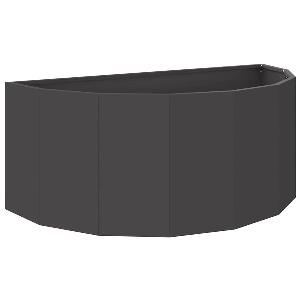 Pflanzkübel Schwarz 90 x 45 x 35 cm Stahl