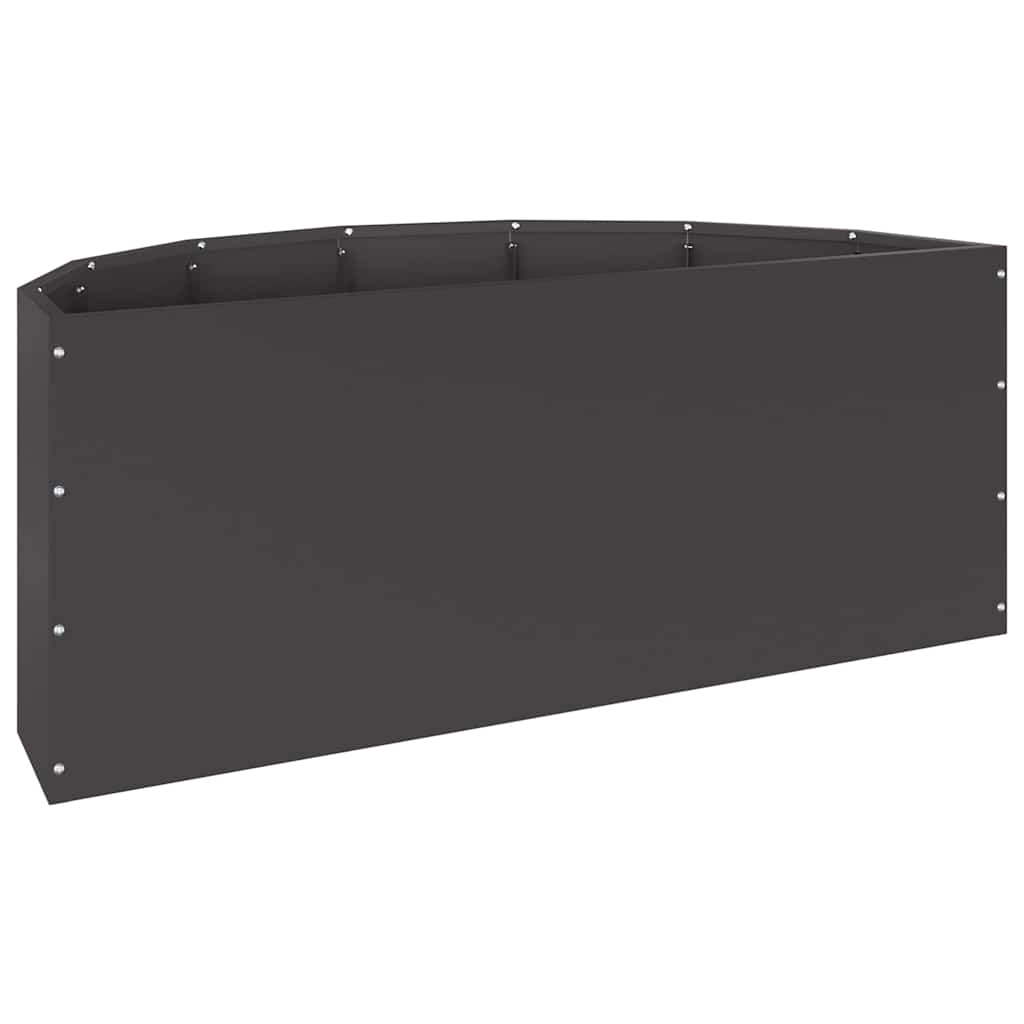 Pflanzkübel Schwarz 90 x 45 x 35 cm Stahl