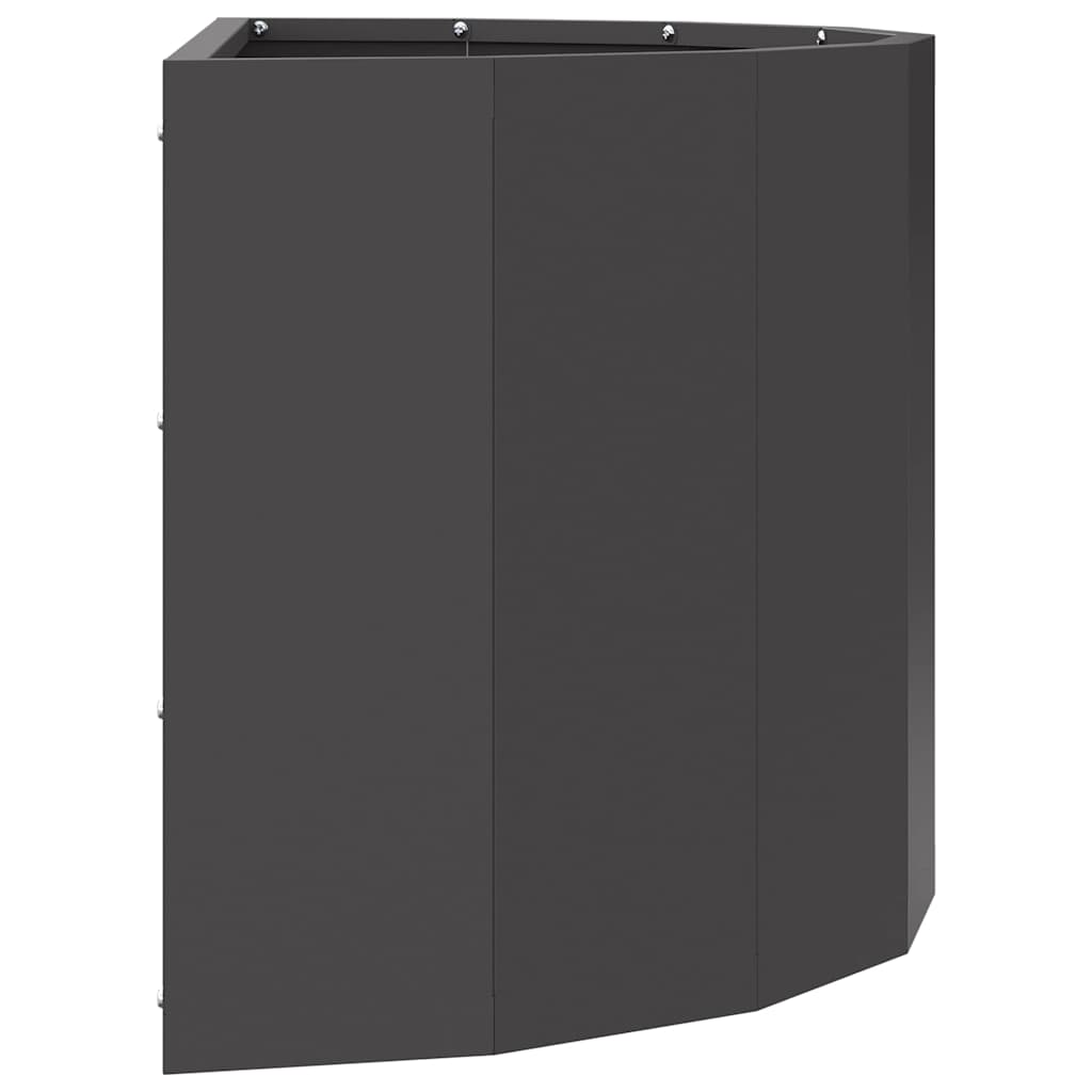 Pflanzkübel Schwarz 60 x 30 x 35 cm Stahl