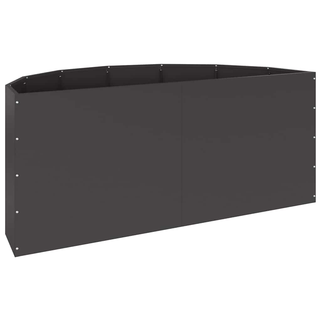 Pflanzkübel Schwarz 120 x 60 x 50 cm Stahl