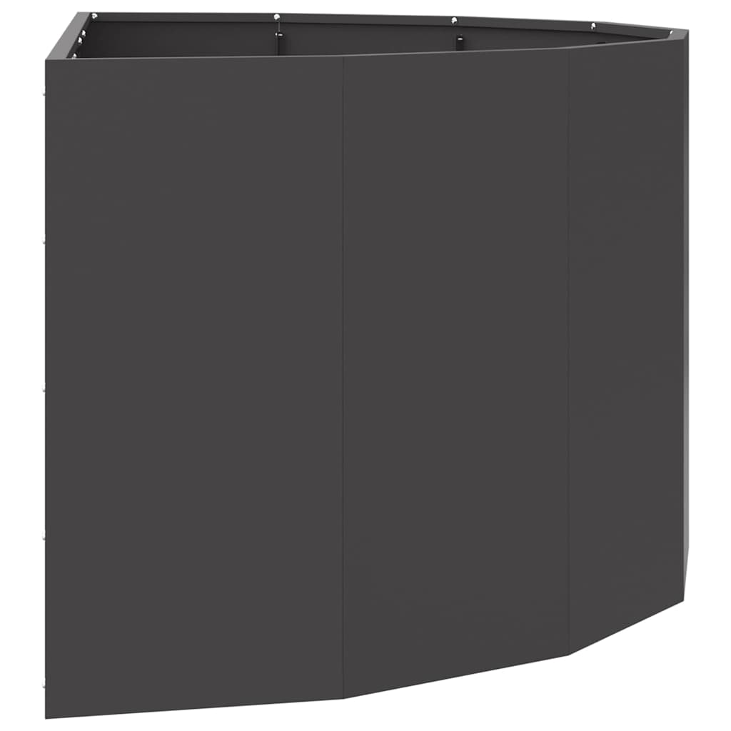 Pflanzkübel Schwarz 120 x 60 x 50 cm Stahl