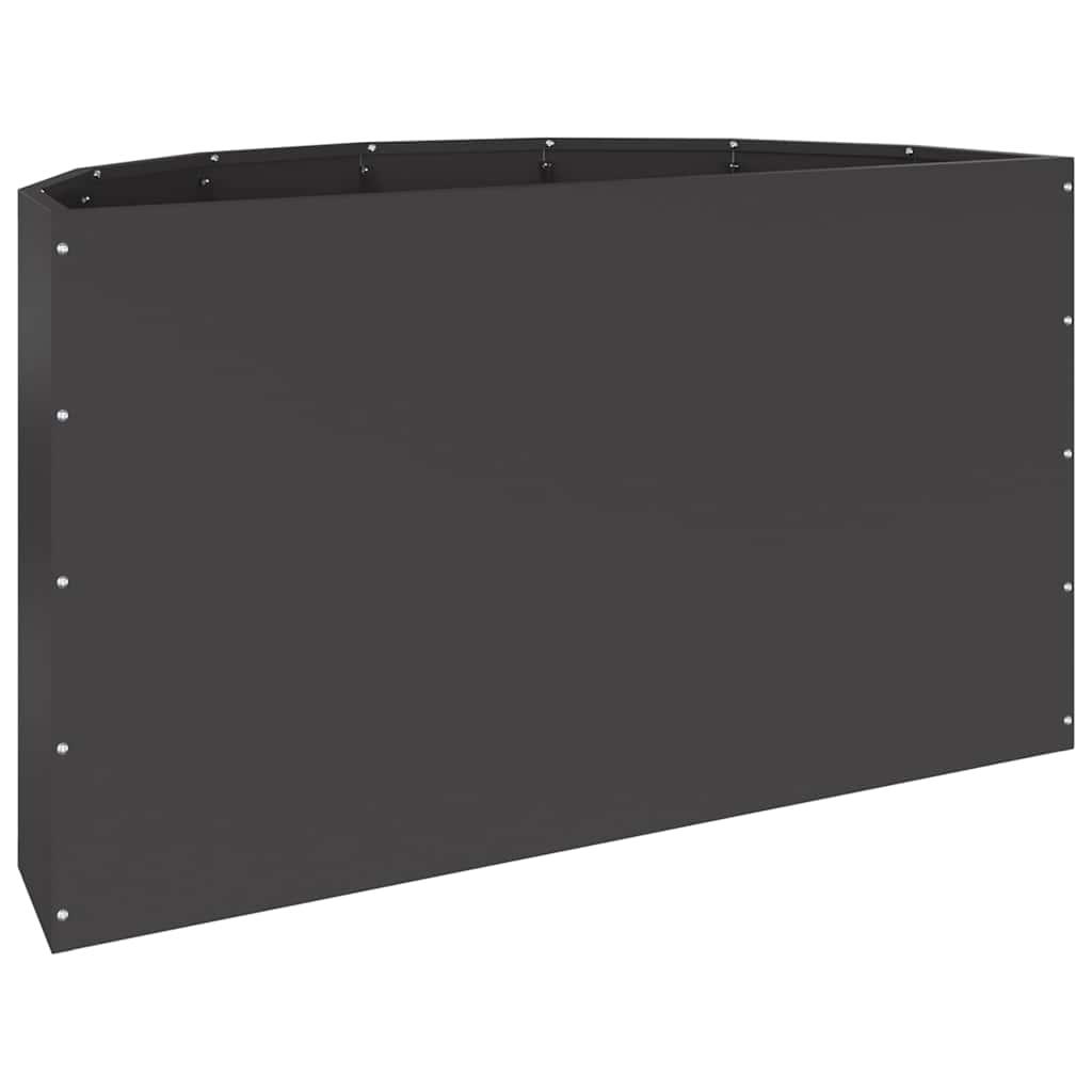 Pflanzkübel Schwarz 90 x 45 x 50 cm Stahl