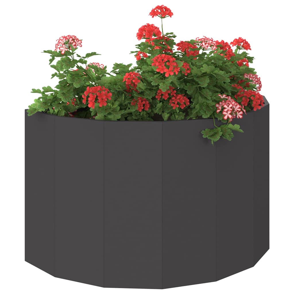 Pflanzkübel Schwarz 90 x 45 x 50 cm Stahl