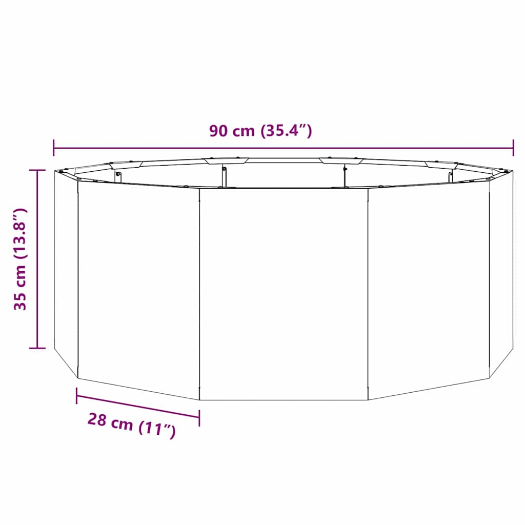 Pflanzkübel Silber 90 x 90 x 35 cm Edelstahl