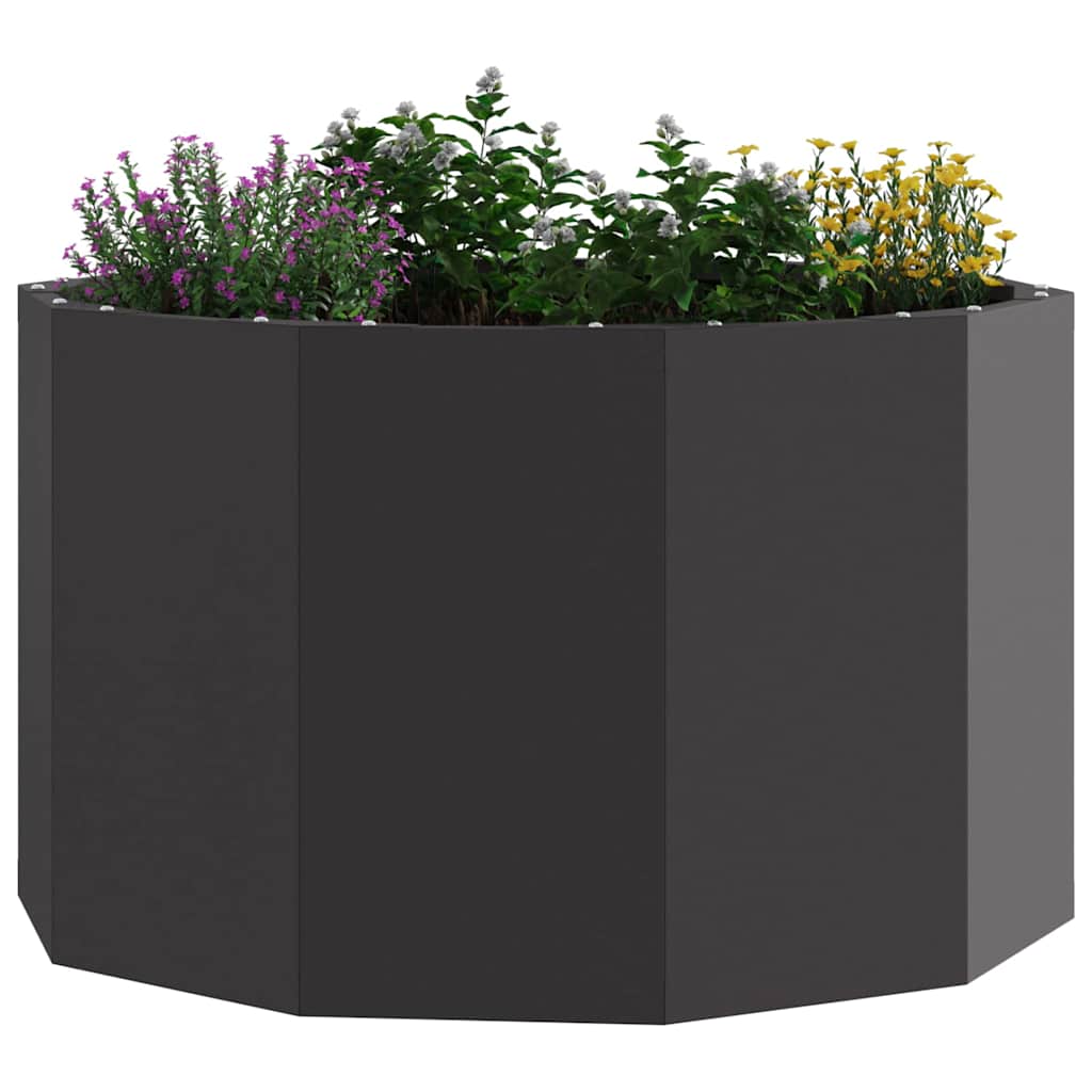 Pflanzkübel Schwarz 60 x 60 x 35 cm Stahl