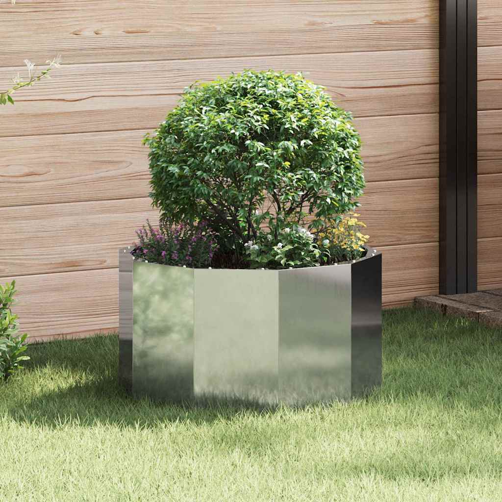 Pflanzkübel Silber 60 x 60 x 35 cm Verzinkter Stahl