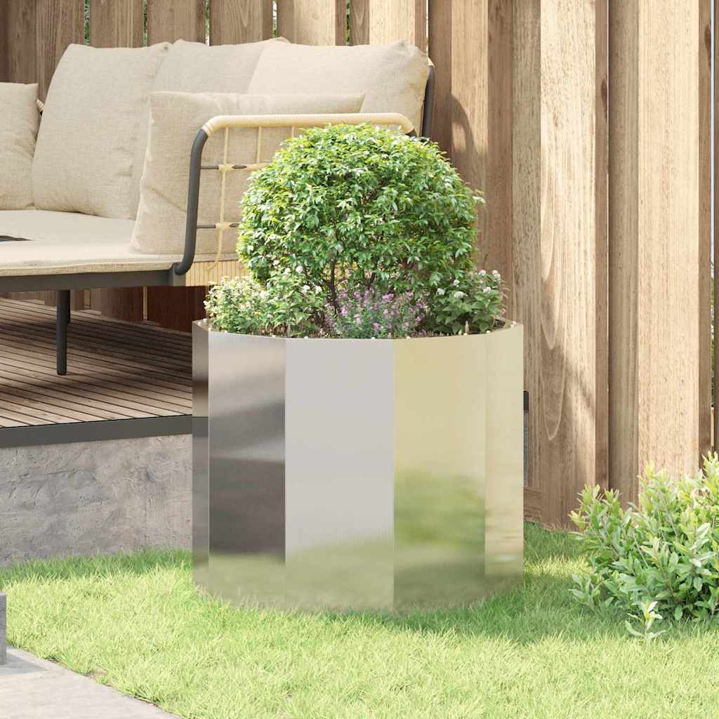 Pflanzkübel Silber 60 x 60 x 50 cm Edelstahl