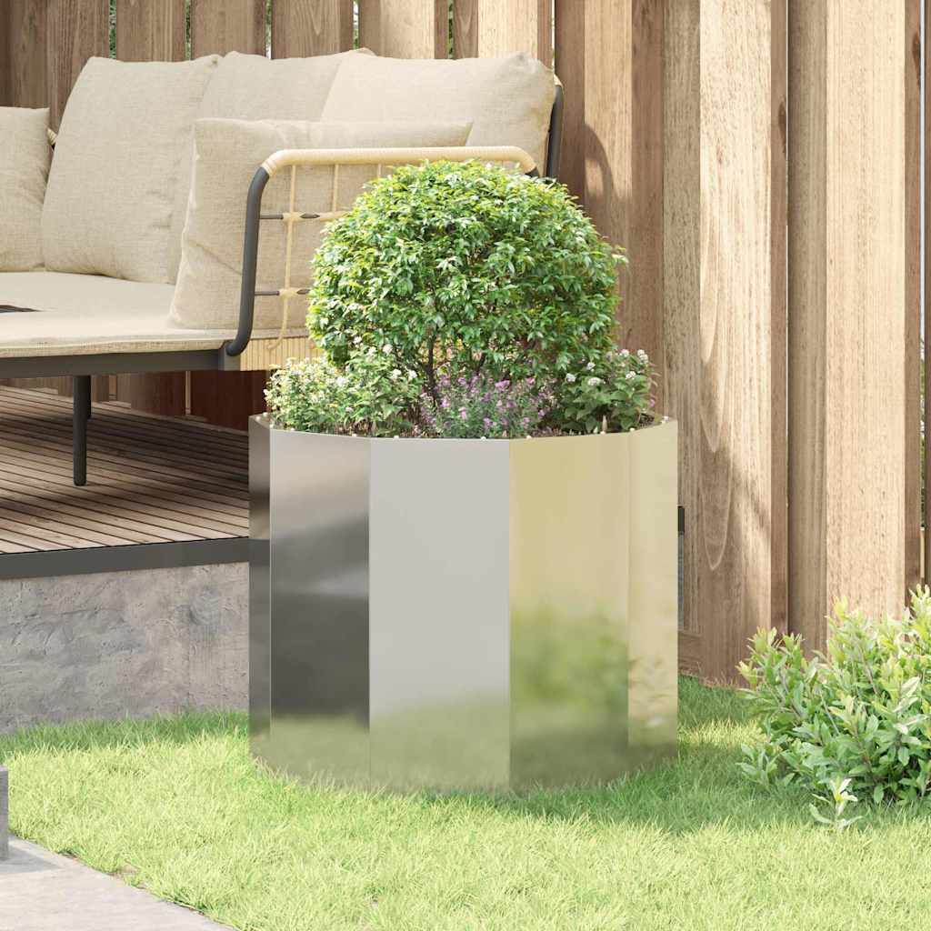 Pflanzkübel Silber 60 x 60 x 50 cm Verzinkter Stahl