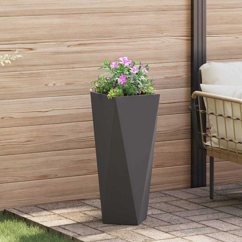 Pflanzkübel 2 Stk. Schwarz 30 x 30 x 75 cm Stahl