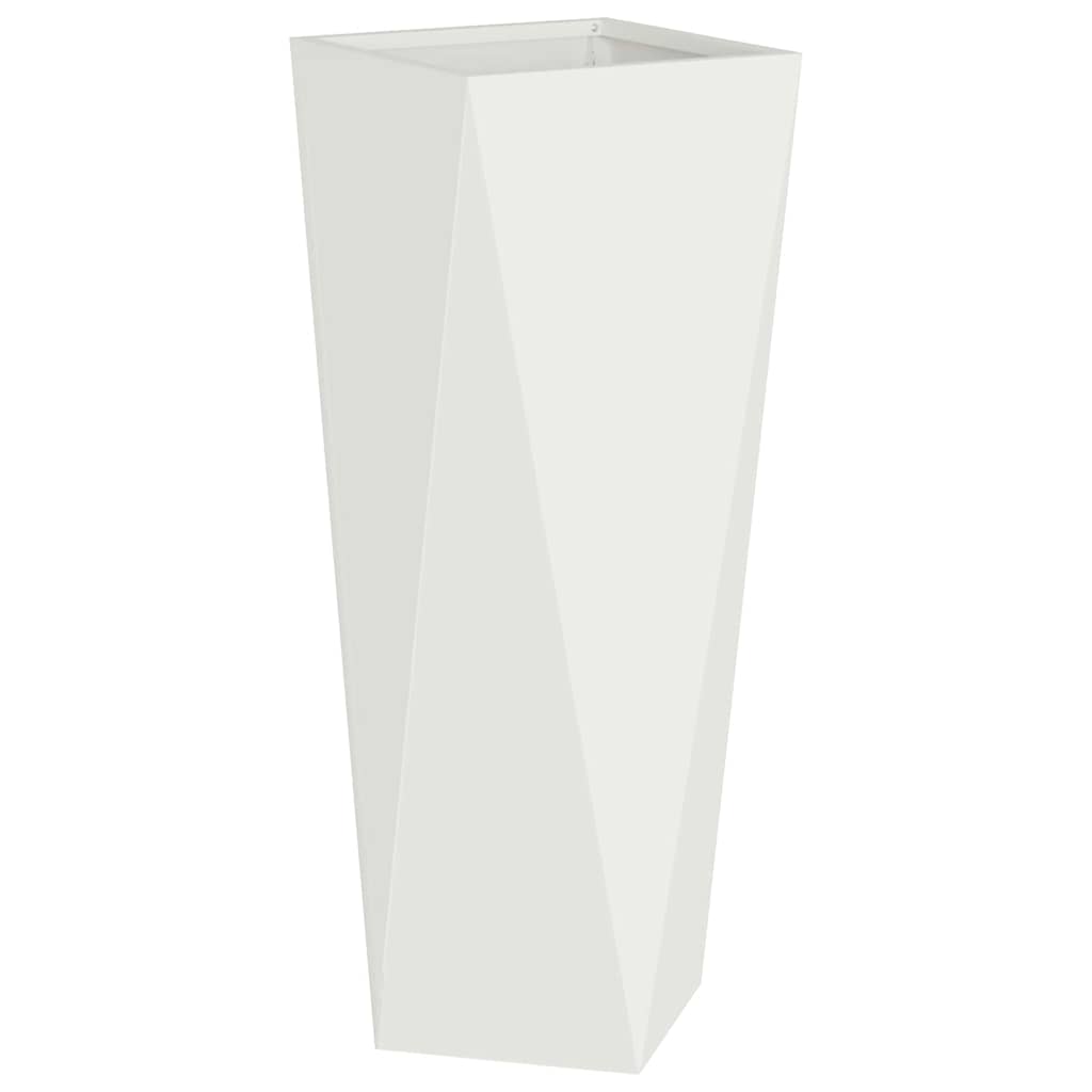 Pflanzkübel Weiß 30 x 30 x 75 cm Stahl