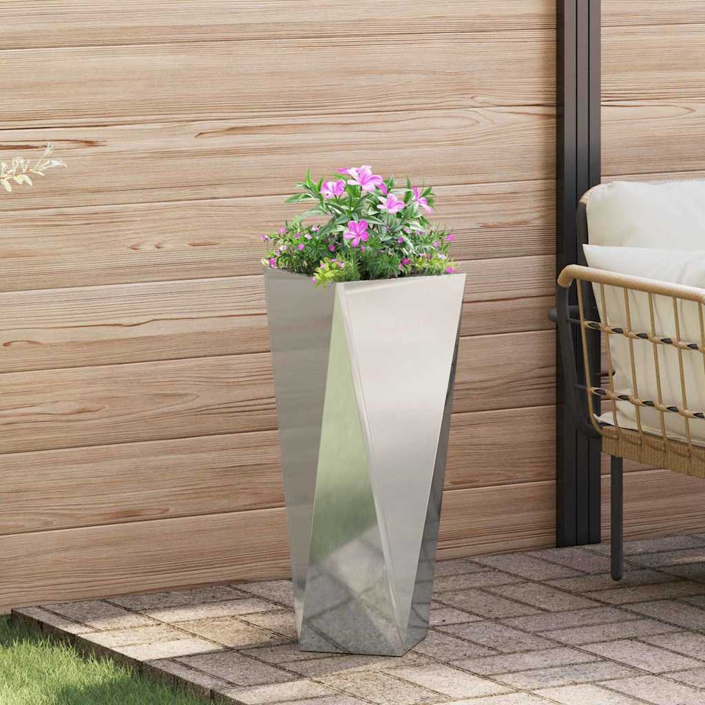 Pflanzkübel 2 Stk. Silber 30 x 30 x 75 cm Verzinkter Stahl