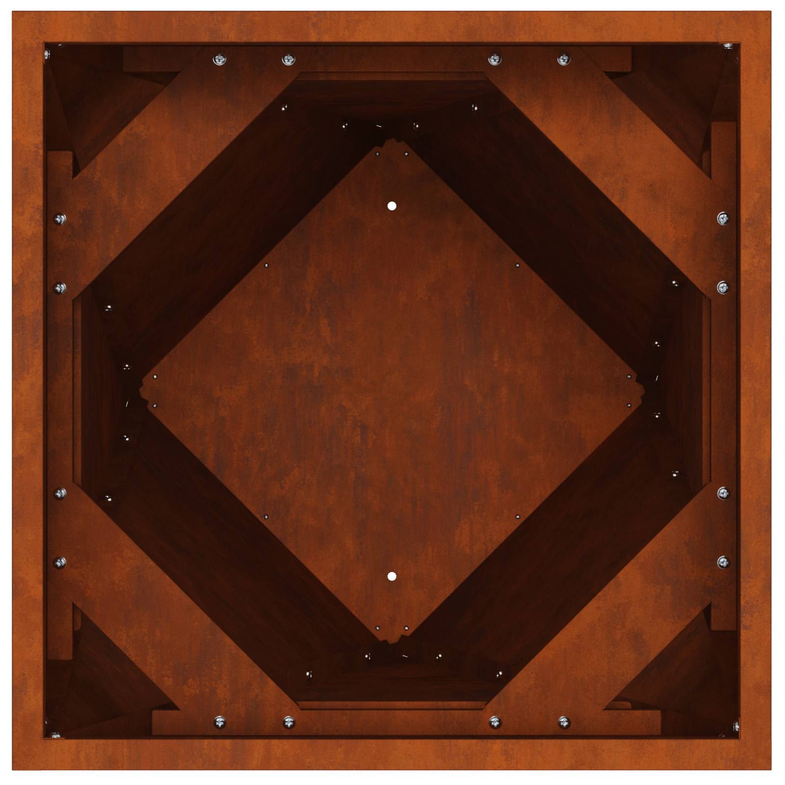 Pflanzkübel 2 Stk. Rostig 30 x 30 x 75 cm Wetterfeststahl