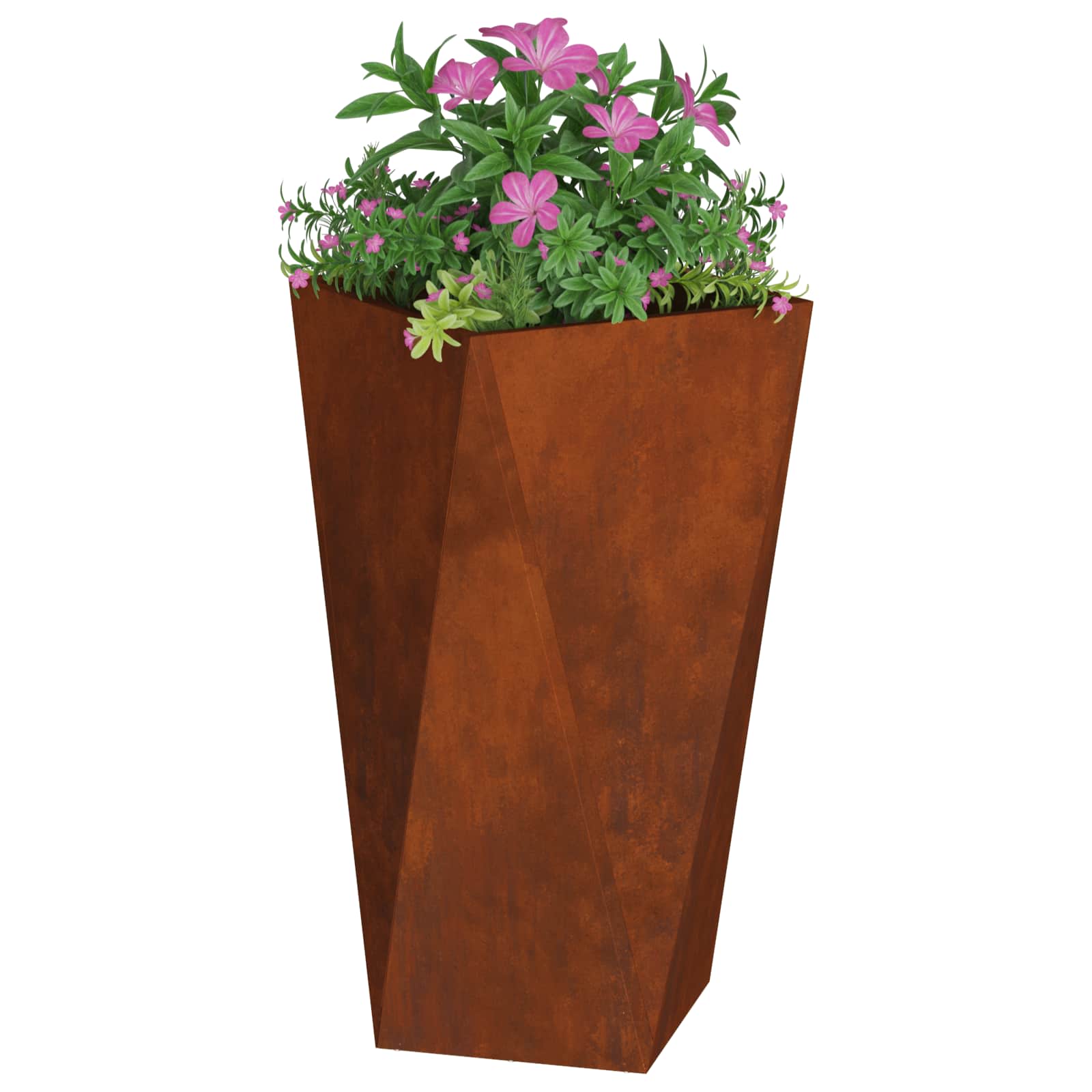 Pflanzkübel 2 Stk. Rostig 40 x 40 x 75 cm Wetterfeststahl