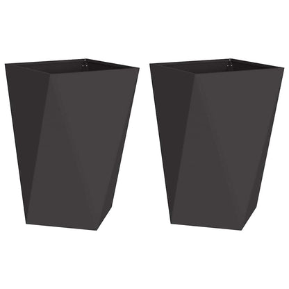 Pflanzkübel 2 Stk. Schwarz 50 x 50 x 75 cm Stahl