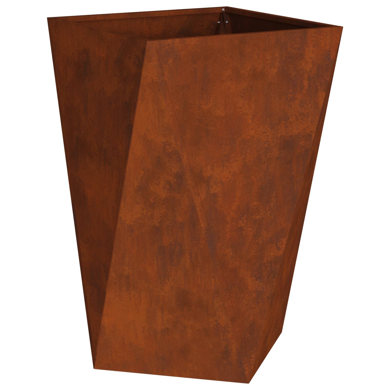 Pflanzkübel 2 Stk. Rostig 50 x 50 x 75 cm Wetterfeststahl