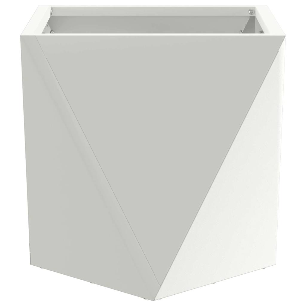 Pflanzkübel 2 Stk. Weiß 30 x 30 x 30 cm Stahl