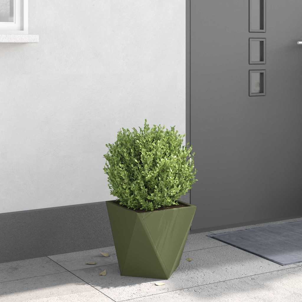 Pflanzkübel Olive Grün 30 x 30 x 30 cm Stahl