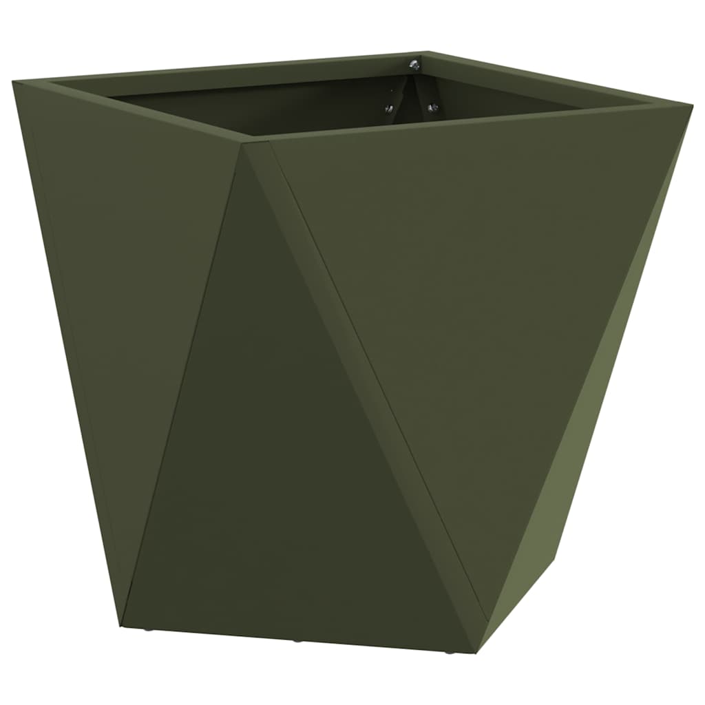 Pflanzkübel Olive Grün 30 x 30 x 30 cm Stahl