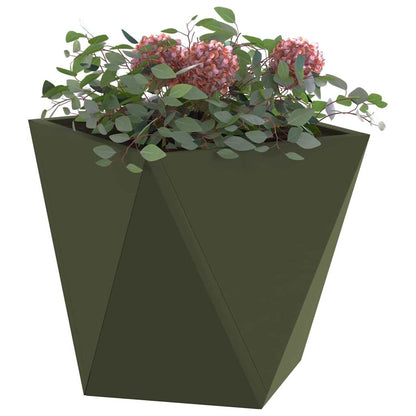 Pflanzkübel Olive Grün 30 x 30 x 30 cm Stahl