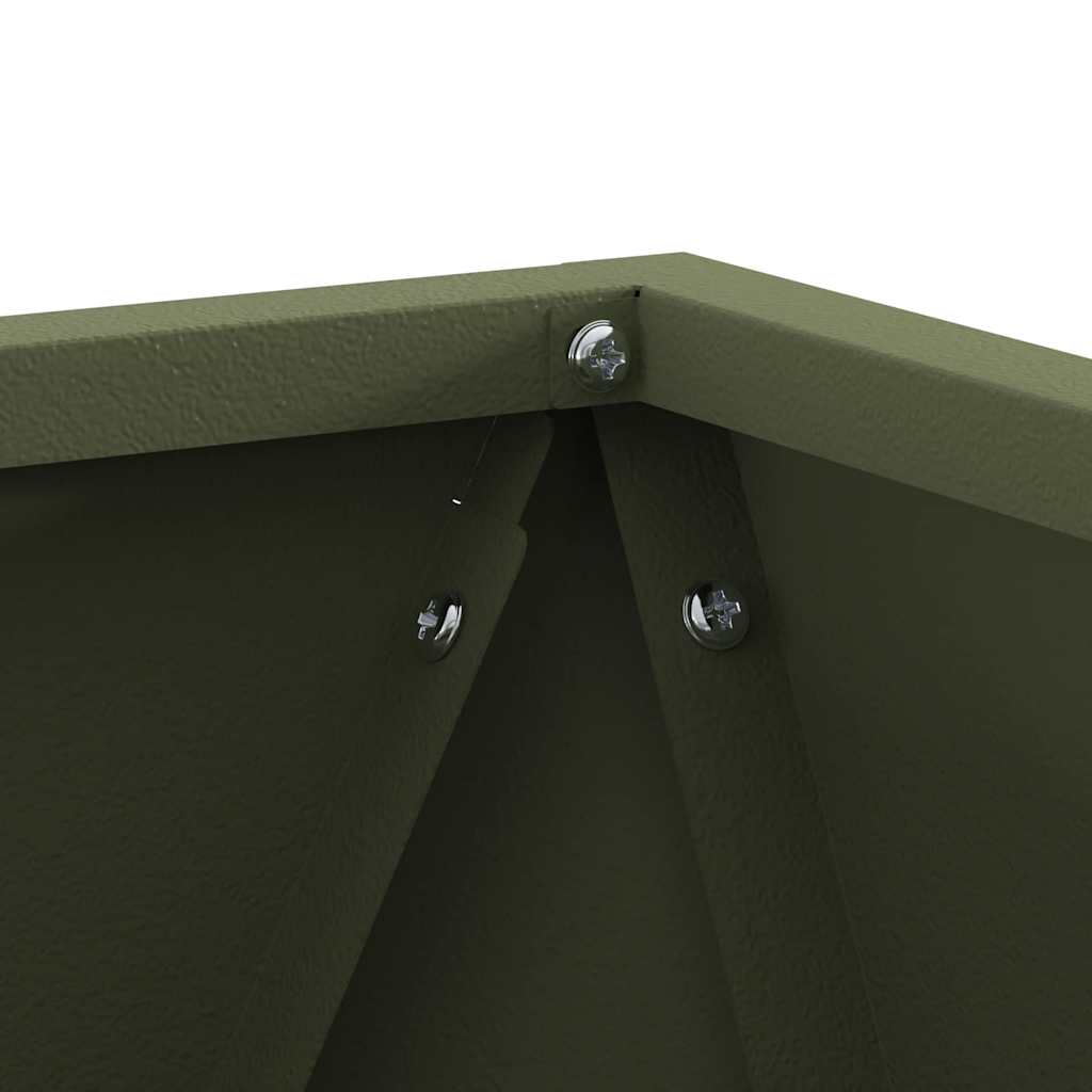 Pflanzkübel 2 Stk. Olive Grün 30 x 30 x 30 cm Stahl