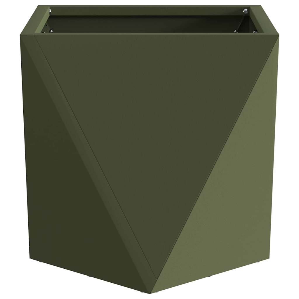 Pflanzkübel 2 Stk. Olive Grün 30 x 30 x 30 cm Stahl