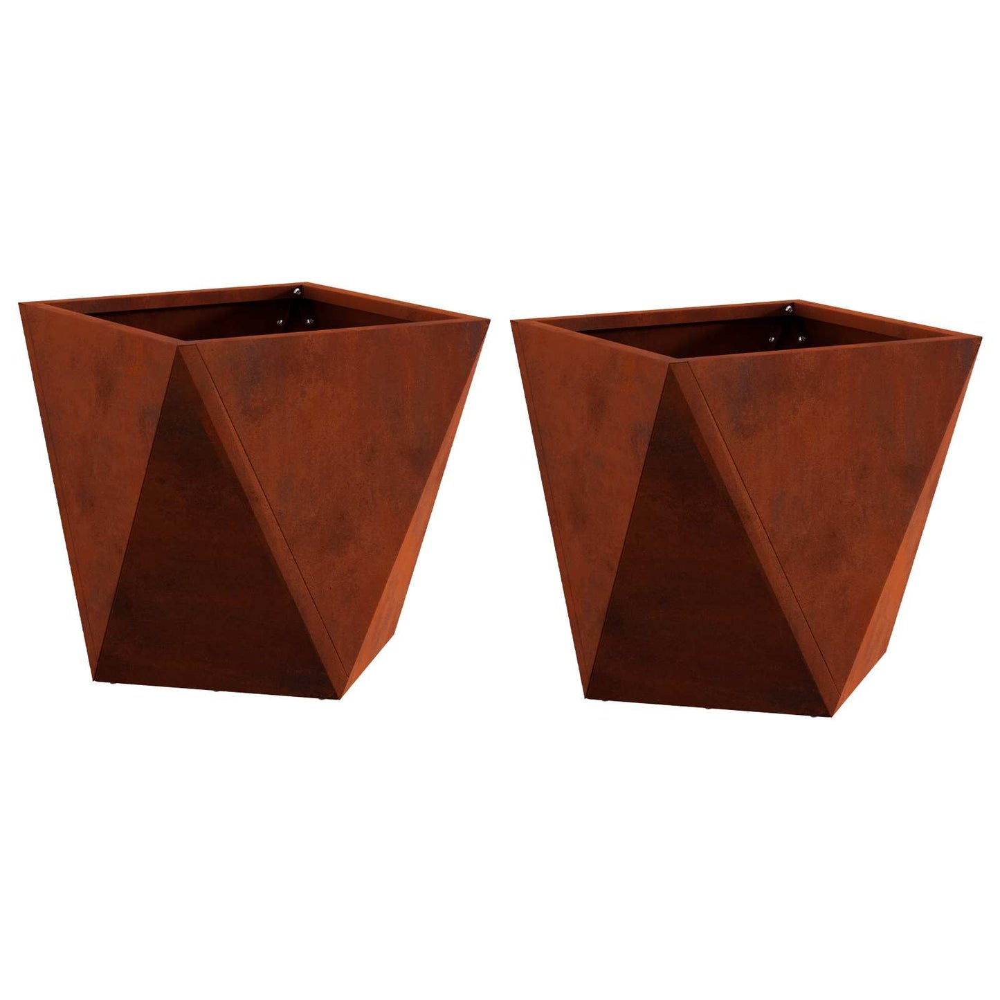 Pflanzkübel 2 Stk. Rostig 30 x 30 x 30 cm Wetterfeststahl