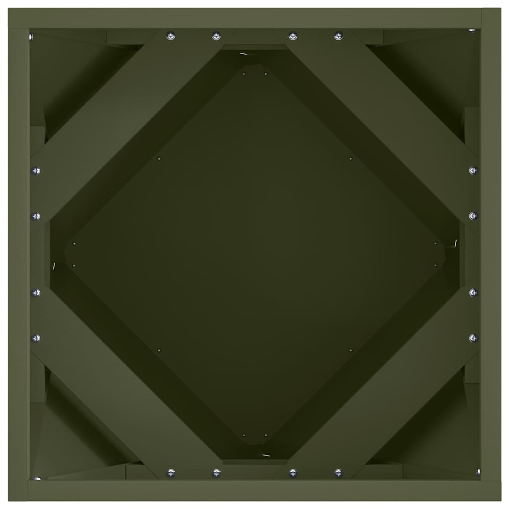 Pflanzkübel 2 Stk. Olive Grün 40 x 40 x 40 cm Stahl