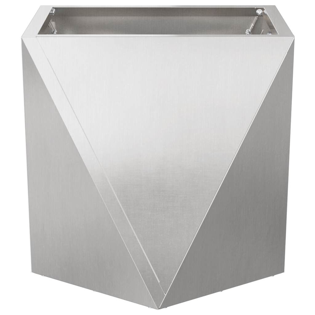 Pflanzkübel 2 Stk. Silber 40 x 40 x 40 cm Edelstahl