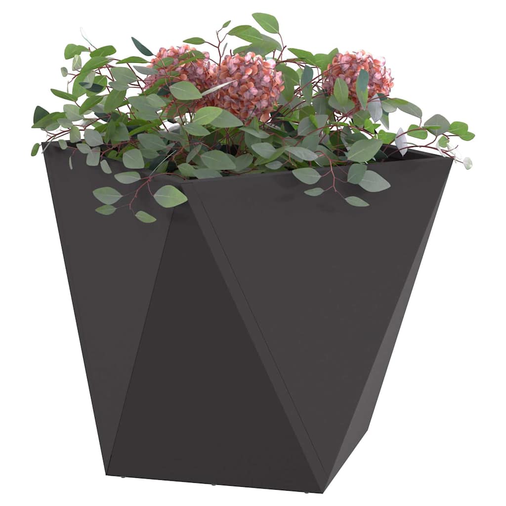Pflanzkübel 2 Stk. Schwarz 50 x 50 x 50 cm Stahl