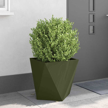 Pflanzkübel Olive Grün 50 x 50 x 50 cm Stahl