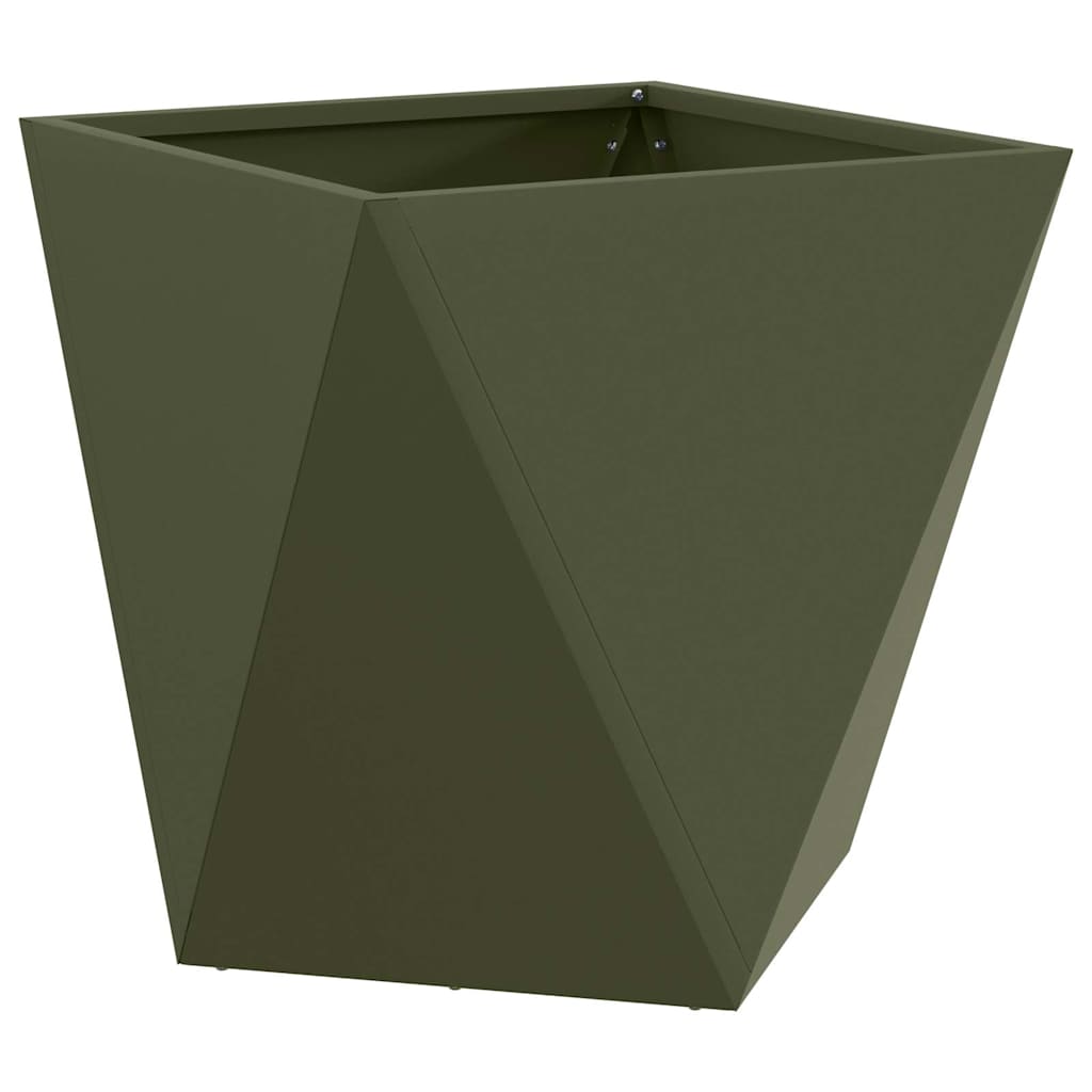 Pflanzkübel Olive Grün 50 x 50 x 50 cm Stahl