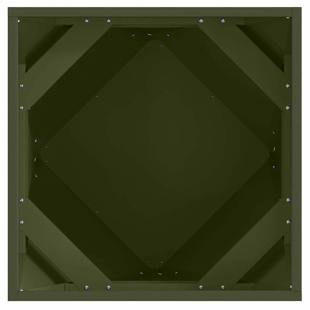 Pflanzkübel Olive Grün 50 x 50 x 50 cm Stahl
