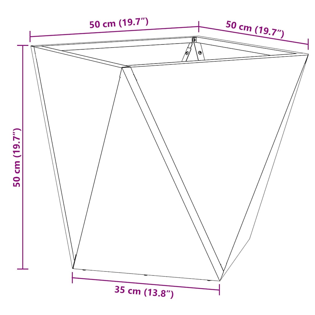 Pflanzkübel 2 Stk. Olive Grün 50 x 50 x 50 cm Stahl