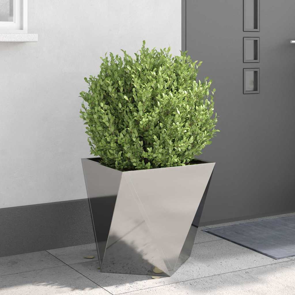 Pflanzkübel Silber 50 x 50 x 50 cm Edelstahl
