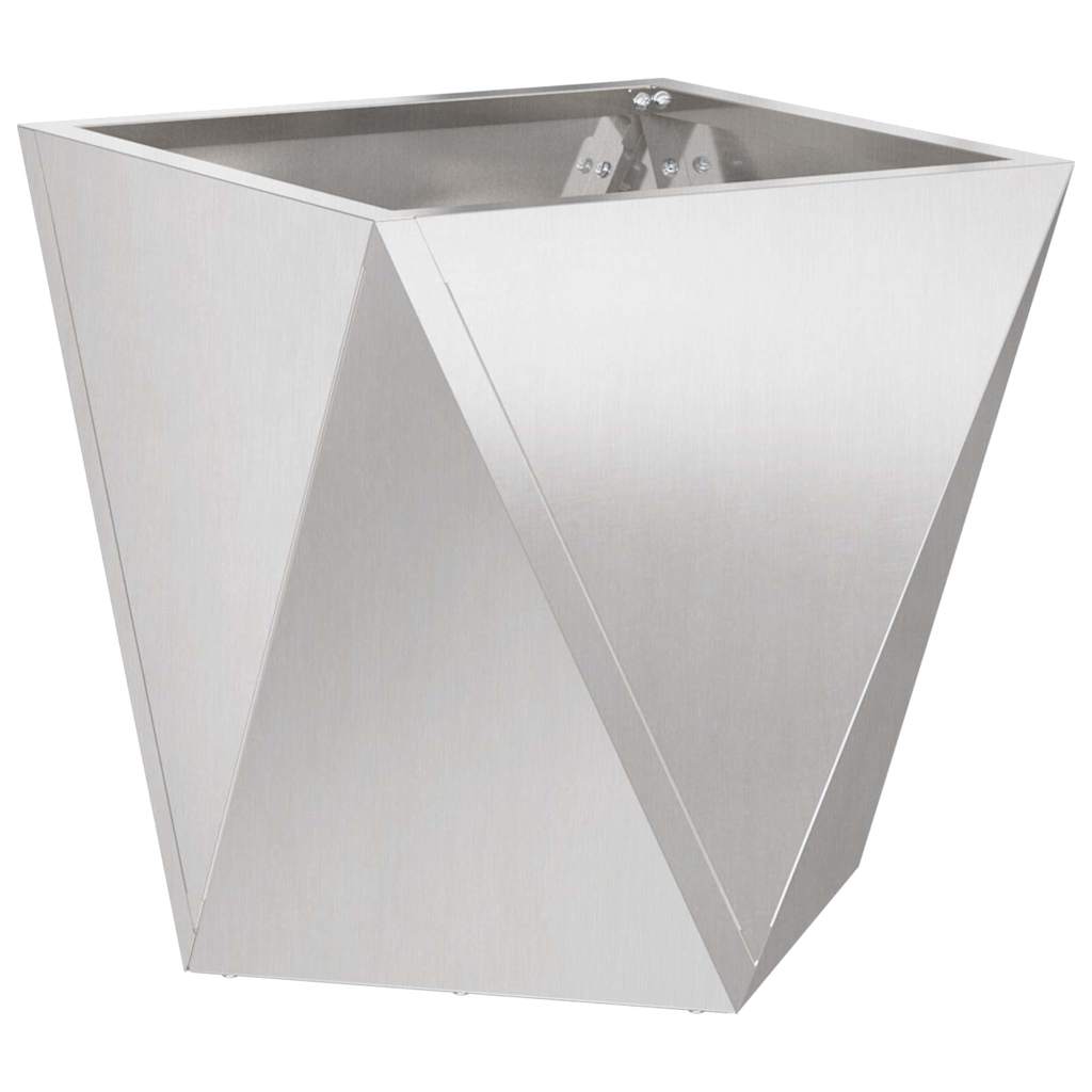 Pflanzkübel Silber 50 x 50 x 50 cm Edelstahl