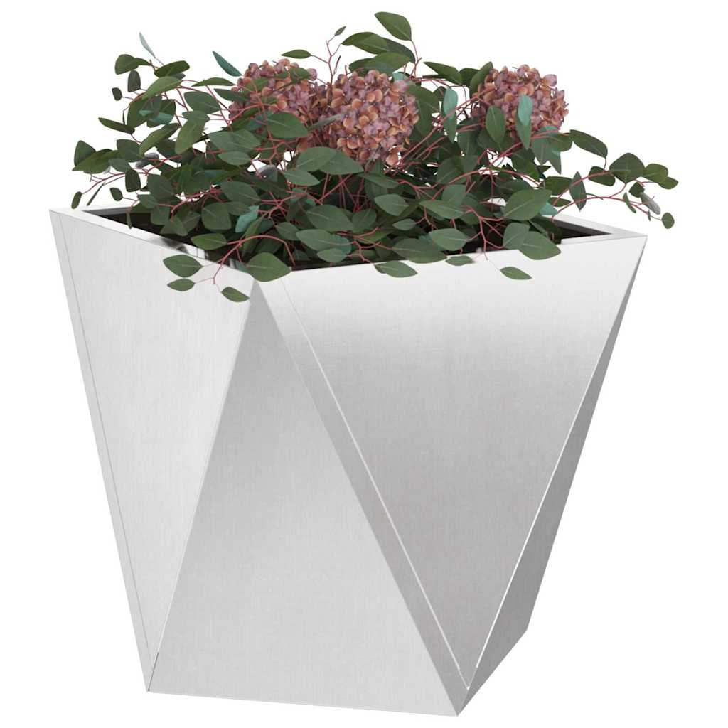 Pflanzkübel 2 Stk. Silber 50 x 50 x 50 cm Edelstahl