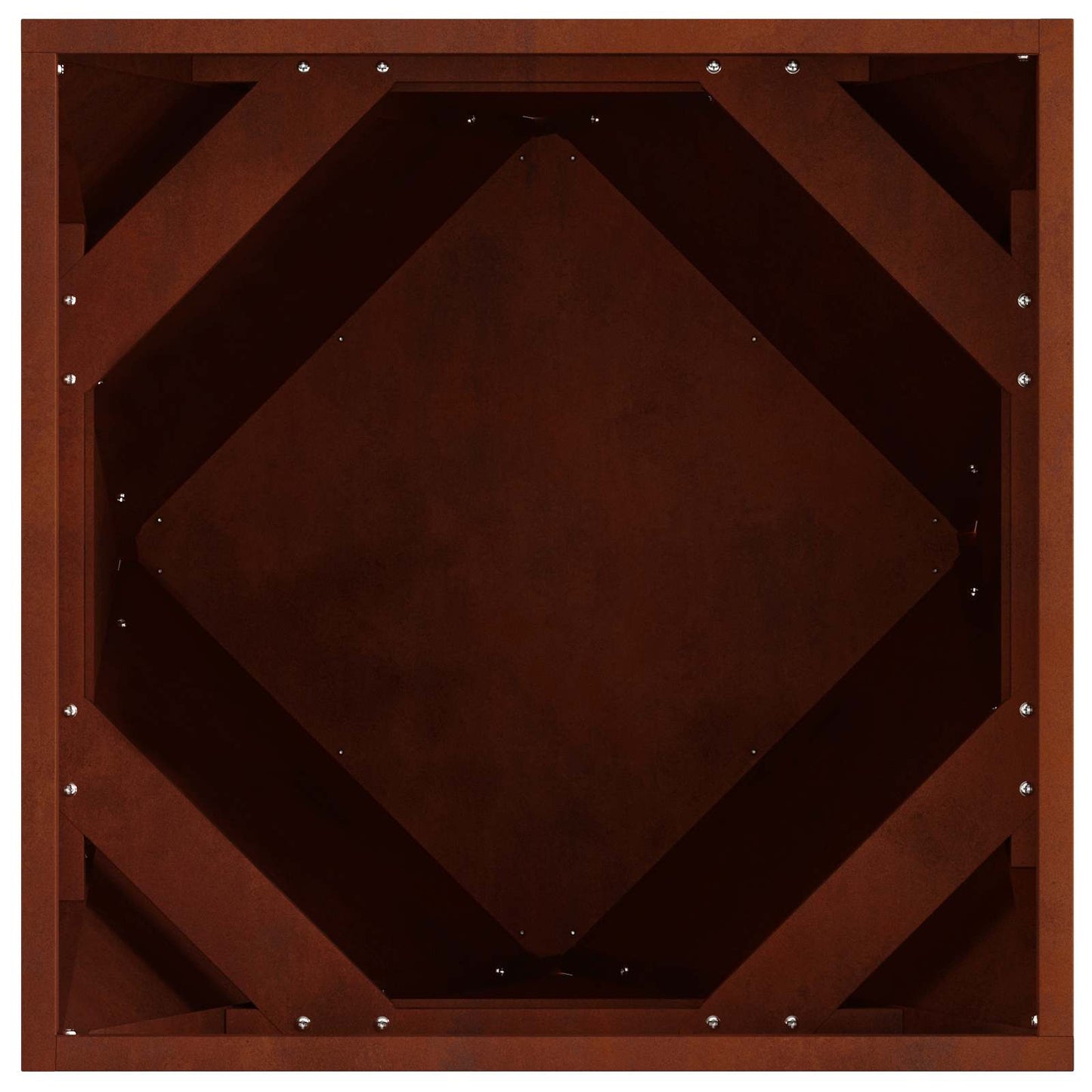 Pflanzkübel 2 Stk. Rostig 50 x 50 x 50 cm Wetterfeststahl
