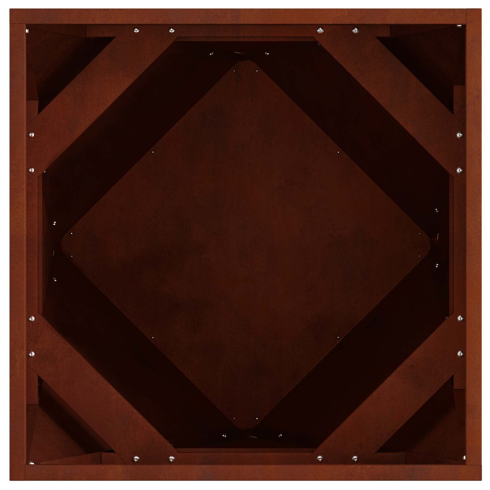 Pflanzkübel 2 Stk. Rostig 50 x 50 x 50 cm Wetterfeststahl