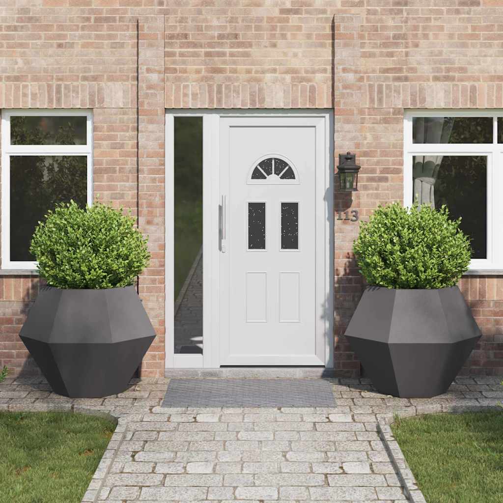 Pflanzkübel 2 Stk. Schwarz 100 x 100 x 80 cm Stahl