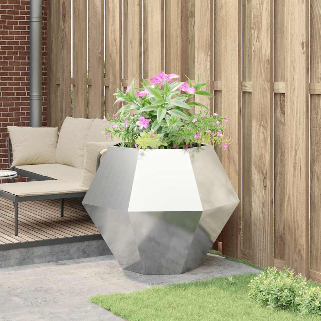 Pflanzkübel Silber 100 x 100 x 80 cm Edelstahl