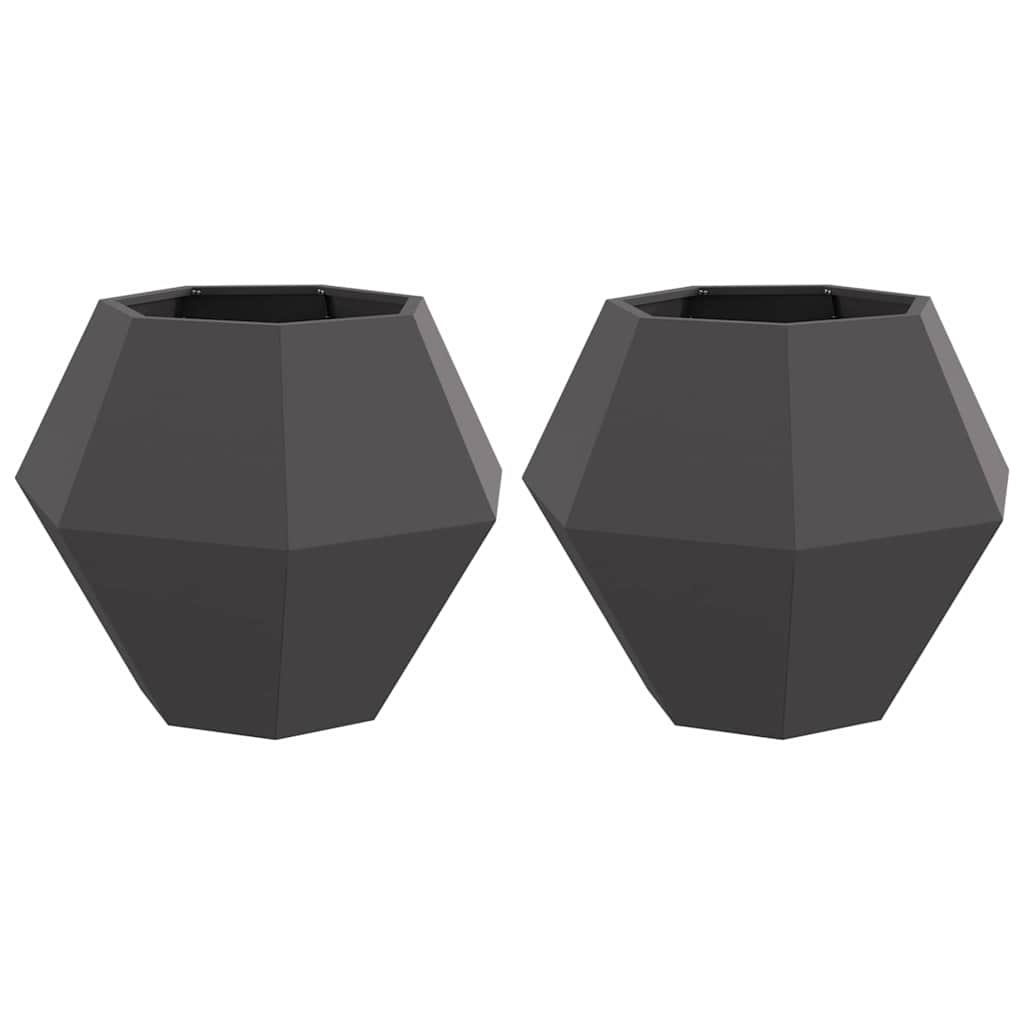 Pflanzkübel 2 Stk. Schwarz 75 x 75 x 60 cm Stahl